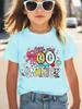 Girls Little Miss 100 Days Smarter T Shirt Pencil Bow School Element Print Short Sleeve Kids 100th Day Of School Top