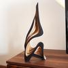 Abstrakcyjna Nowoczesna Minimalistyczna Rzeźba Statua z Naturalnego Drewna - Parametryczne Abstrakcyjne Aerodynamiczne Statuy, Odpowiednie do Wystroju Pokoju, Biura, Gabinetu