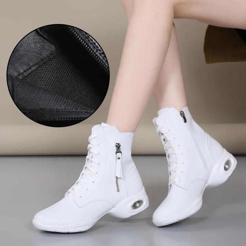 Nové taneční boty dámské jazzové moderní taneční boty venkovní dámské boty na country tanec bílé černé sportovní boty velikost 34-42