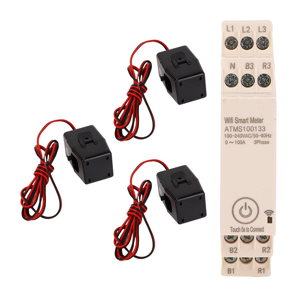 Smart WiFi Energy Meter 0100A 3 Phase APP Remote Control Smart Electricity Meter with 3Pcs 100A