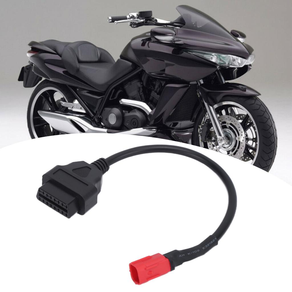 Motorcycle OBD 16Pin to 6Pin Connector Cable Flexible Black Maintenance Modification