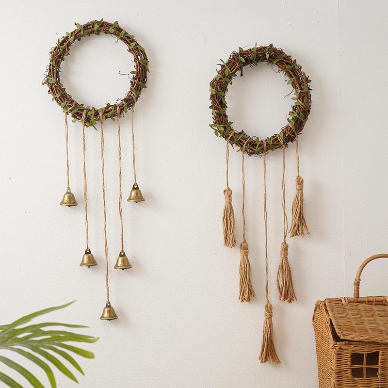 Witch Bells Wind Chime Wreath Rustic Pendant Bell Ornament Hanger For Garden Living Room Home Bedroom Wall Outdoor