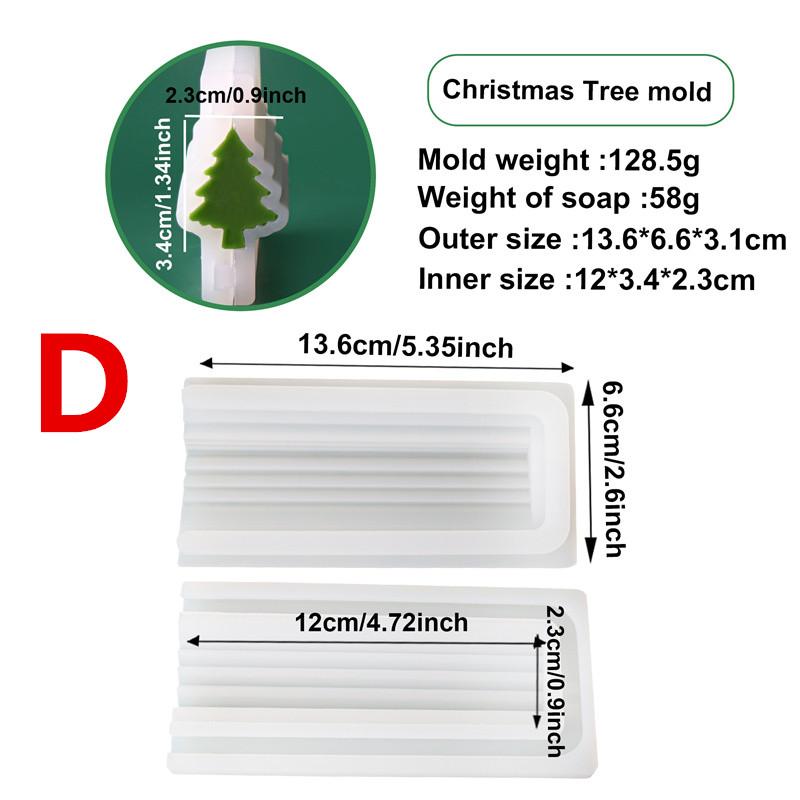 Christmas Themed Soap Tube Silicone Mold DIY Snowman Snowflake Bell Ball Tree Designs Soap Chocolate Cake Crafts Holiday Supplie