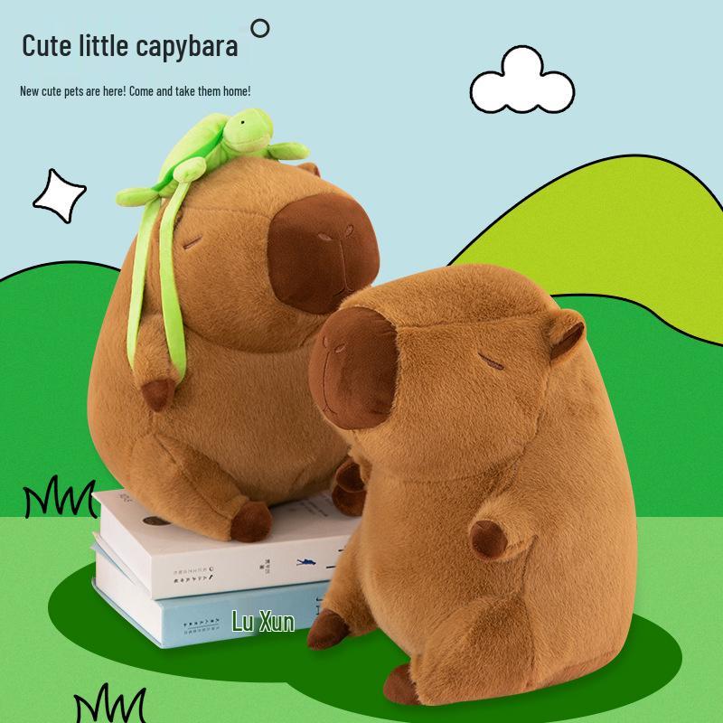Capybara Plush Backpack: Ugly-Cute Turtle Card Doll Cushion