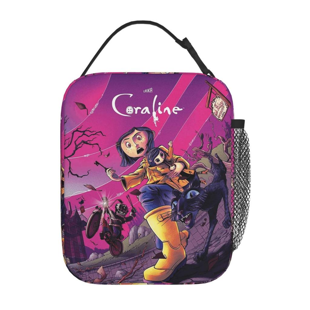 Enchanted Coralines Animation Insulated Lunch Bag for Women Kids Portable Food Boxes Thermal Lunch Box Tote
