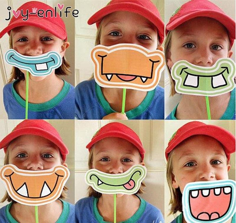 

6 шт./набор Реквизит для фотобудки Маска Маленькие Монстры Бумажная карточка для Детской Вечеринки по случаю Дня рождения Украшение для мероприятия