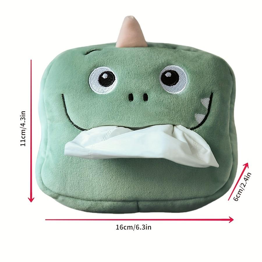 1pc Cute Cartoon Animal Design Plush Tissue Storage Bag, Car Seat Back Hanging Tissue Box, Car Interior Accessories