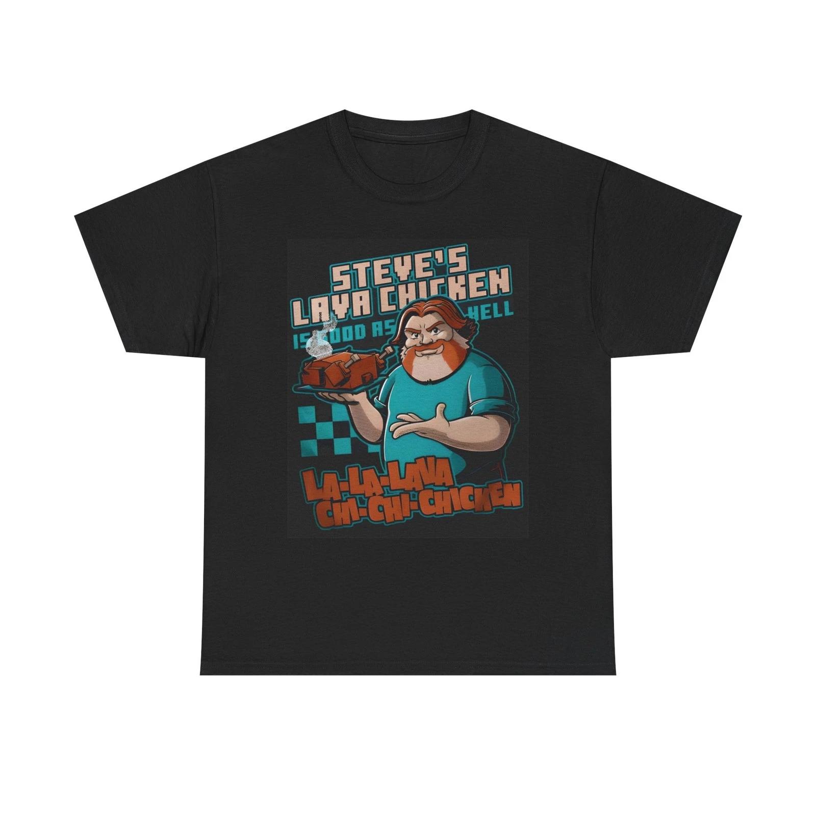 Steve s lava Chicken Graphic T Shirt Retro Character Unisex Heavy Cotton Tee XL