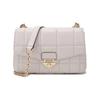 Soho Chain Gold Buckle Flap Quilted Lambskin Shoulder Bag Women Bags Cream 30F0L1SL3L-LT-CREAM