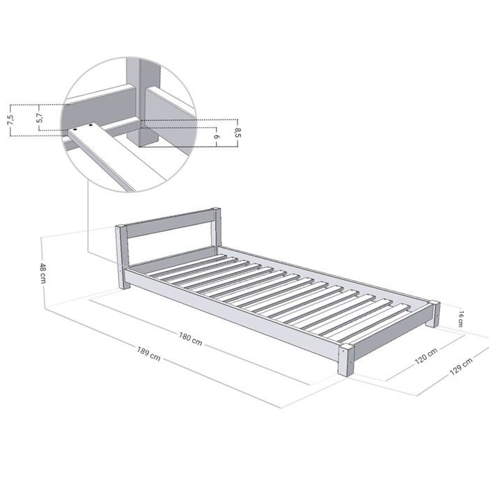 Lit enfant DREAMY 120 x 180 blanc