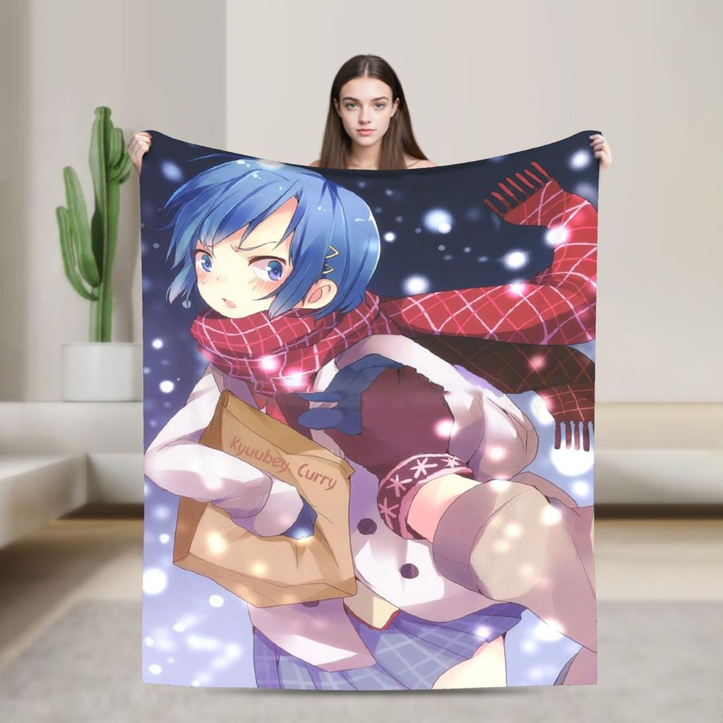 Puella Magi Madoka Magica Blanket Anime Flannel Awesome Soft Throw Blanket for Bedding Lounge Decoration