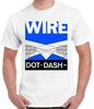 Wire Dot Dash Punk Retro T Shirt White