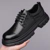 Fashion British Cow Leather Platform Shoes for Men Fashion Causal New Designer Dress Shoes Male Spring Autumn Solid Color Derby Shoe