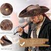 Faux-Leder Piratenhut Vintage Knitterig Abgenutzt Dreispitz Piratenhut Für Damen Herren Halloween Kostüm Cosplay Zubehör