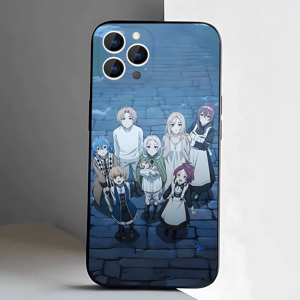 Custodia per Telefono Mushoku Tensei Jobless Reincarnation Per iPhone 17,16,15,14,13,12,11,Pro,XS,Max,XR,Plus,E,SE4,Mini Cover Morbida Nera