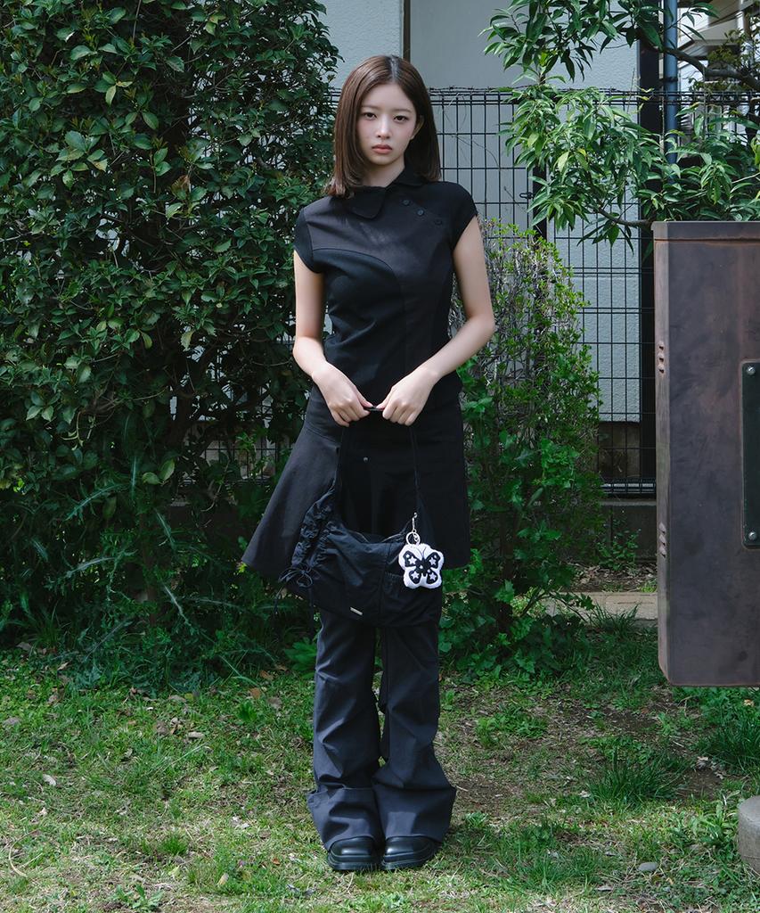 MISEKI SEOUL Two Line Layered Folding Pants Charcoal