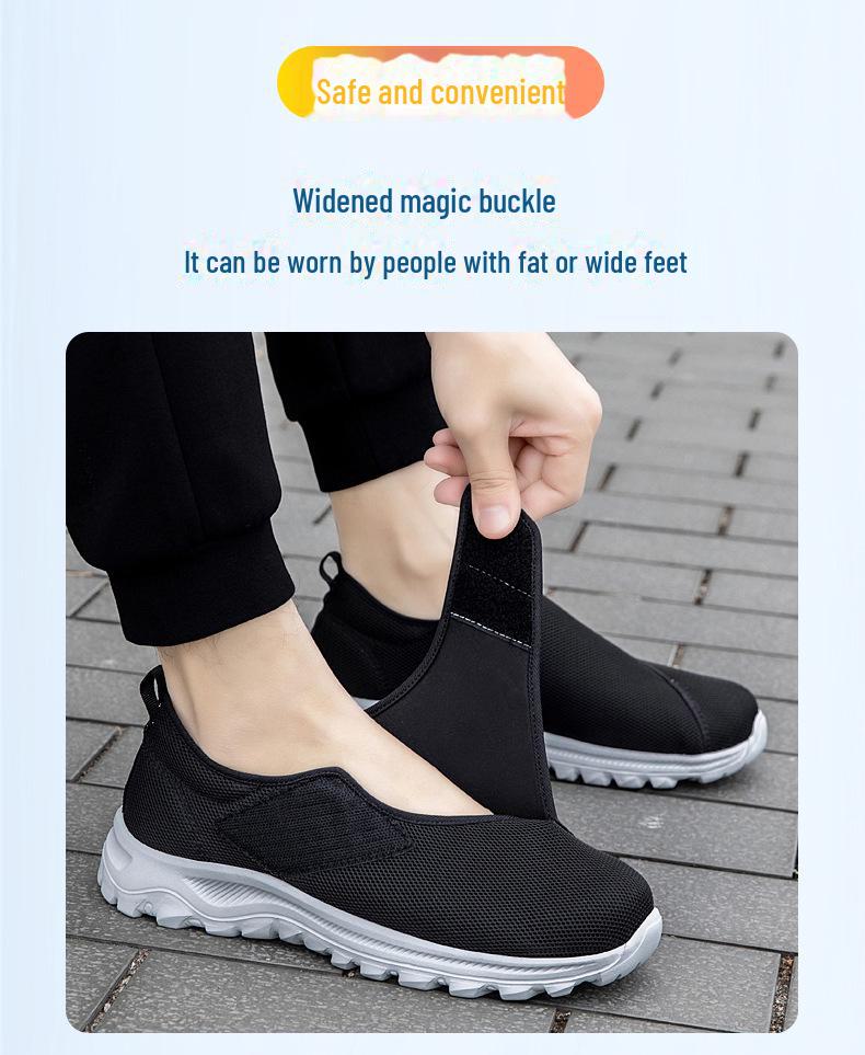 Große Sportschuhe mit Klettverschluss für breite oder geschwollene Füße – Laufschuhe mit weicher Sohle für Senioren, Männer und Frauen, Frühling/Sommer.