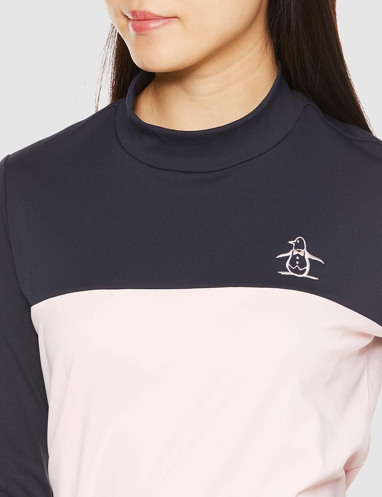 mock NV00 equivalent to Japanese size M [Munsingwear] Long-sleeved shirt, opaque, sweat-wicking, quick-drying, UPF50+, neck, golf, MGWVJB03, women's,