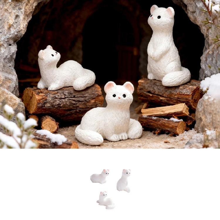 Small Scene Animal Figure Set of 3 for Desktop and Shelf Styling, Three Pose Display Accent for Windowsill Placement and Home Corner