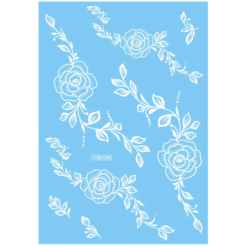 Lace Flower White Tattoo Stickers Long-lasting Butterfly Tattoo Stickers Women Men