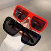 Trendy Oversized Square Sunglasses Punk UV400 Protection Thick Frame Sun Glasses Lady Shades for Beach/Travel/Streetwear