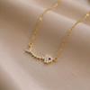 Women's Japanese-Korean Style Butterfly Zircon Pendant Necklace