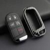 For Jeep Dodge Chrysler Accessories Carbon Fiber Car Key Fob Case Cover Holder