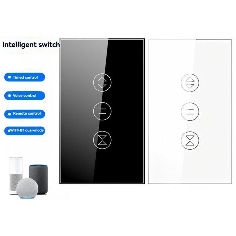 Fresh Smart Rolling Shutter Switch Tuya App 2.4Ghz Wi-Fi Touch Control Neutral Wire Required Smart Curtain Switch US Plug