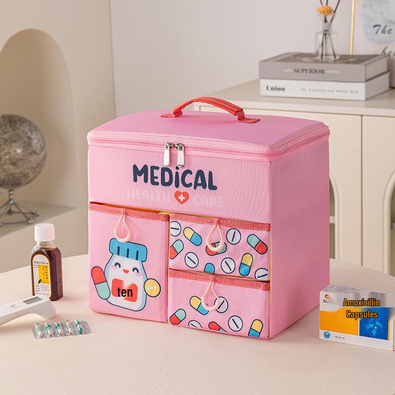 Portable Oxford Cloth First Aid Kit - Large Capacity Multi-Function Medicine Storage and Epidemic Prevention Bag