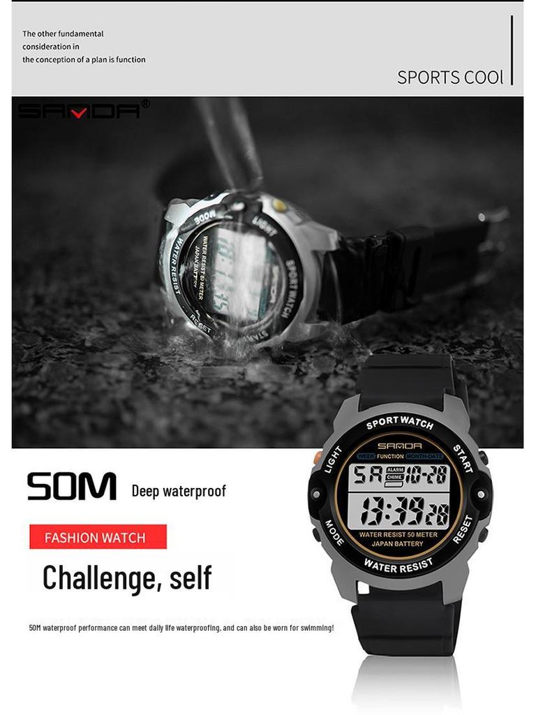 Sanda Unisex Multifunctional Electronic Sport Watch for Students