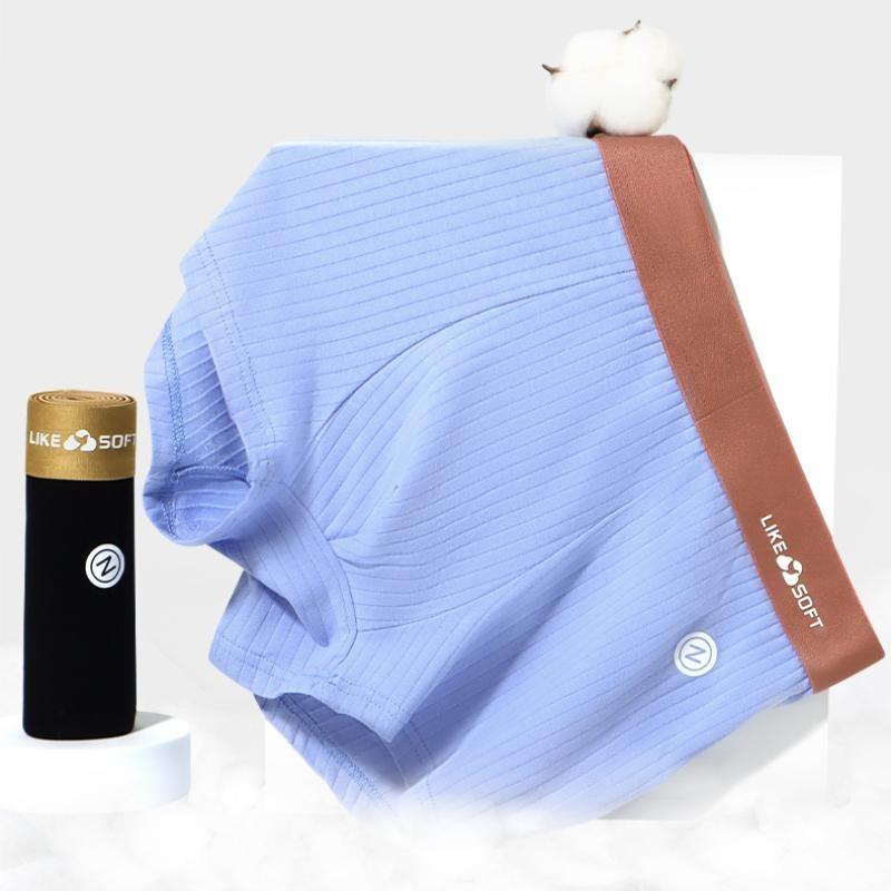 Men's Underwear Contrast Color Simple Trend Striped Teenager Boxer Briefs Breathable Boxer Briefs