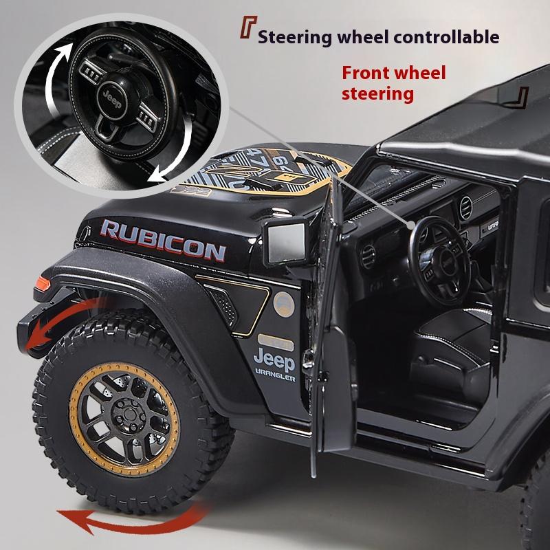 1/18 Scale Jeep Wrangler Alloy Model Car Toy with Sound and Light Effects - Perfect Gift for Kids and Collectors