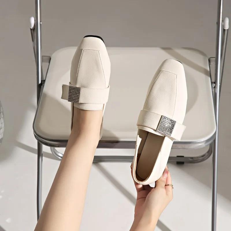 Fashion Hot Sale Women's Shoes Slip-on Women's High Heels 2024 Fashion Crystal Office and Career High Quality Square Toe Heels Women