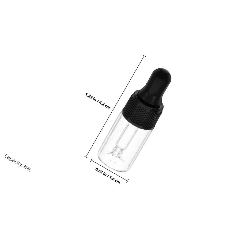 20Pcs Transparent Mini Dropper Bottles 3Ml Fine-Threaded Cap Glass Vials for Essential Oils Perfume Serum Travel on-The-Go