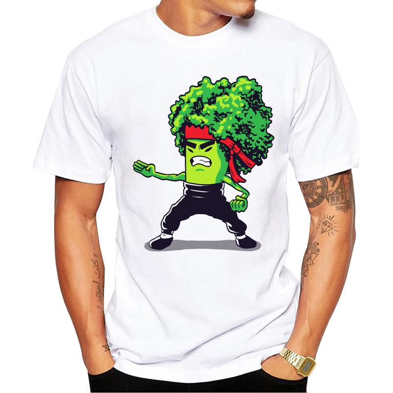 

2019 Горячие Топы Новая Мода Принтованные Брокколи мужские футболки Летняя футболка с коротким рукавом мужская Белые футболки забавный дизайн S