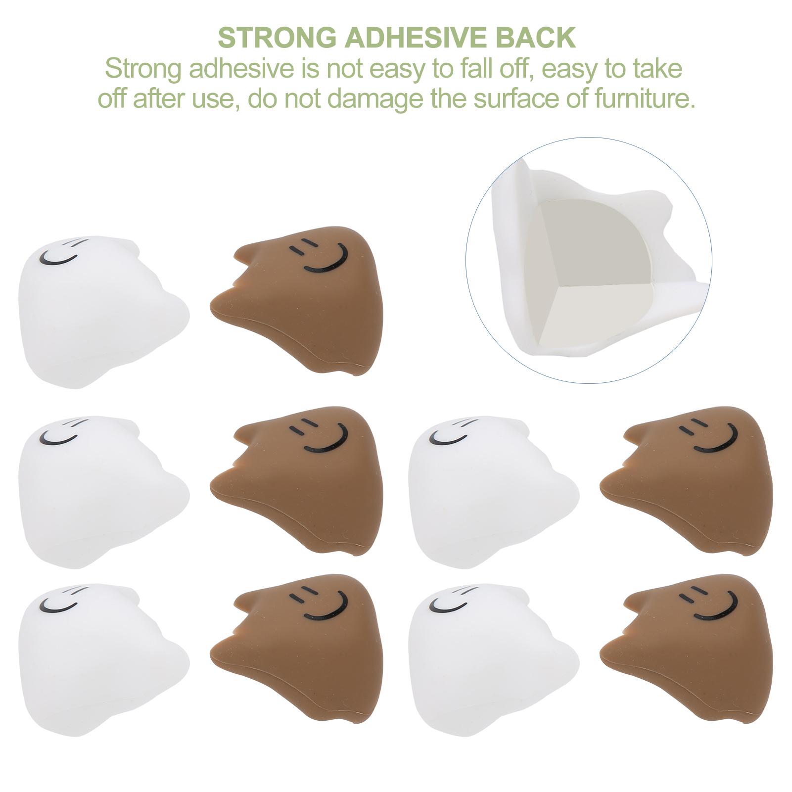 

10pcs Children Corner Protectors Furniture Table Worktop Corner Protectors Guards(White Coffee )