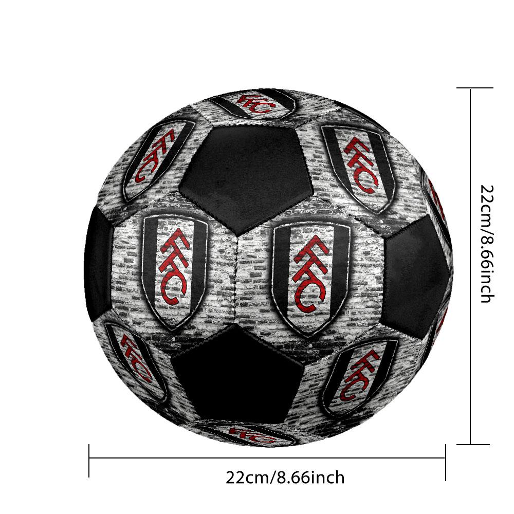 Fulham FC Size 5 Soccer Ball, Machine-Stitched PVC, Durable & High Bounce, All Ages Fit, Fan Merchandise, Matches & Outdoor Use.