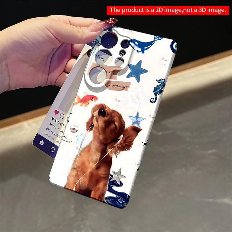 2DFlat Samsung phone case Ocean Dream Puppy Phone Case Applicable to Galaxy S22 S23 S24 S25ULTRA S26 A12 A13 A14 A15 A16