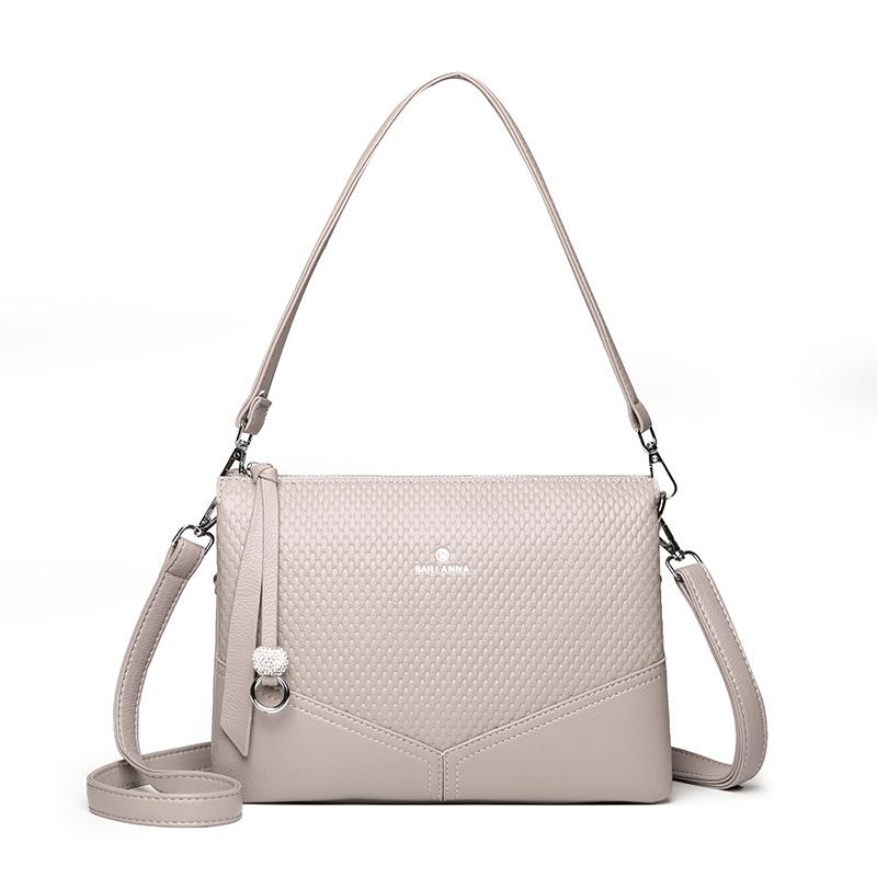 Ladies' Single-shoulder Leather Handbag with High-class Style, Stylish Crossbody Bag, Mother Bag
