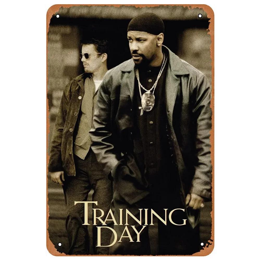 Old Film Poster Painting Training Day Bad Boys Mad Max Tin Sign Shabby Decoration Metal Plate Home Room Wall Plaques Sign Decor