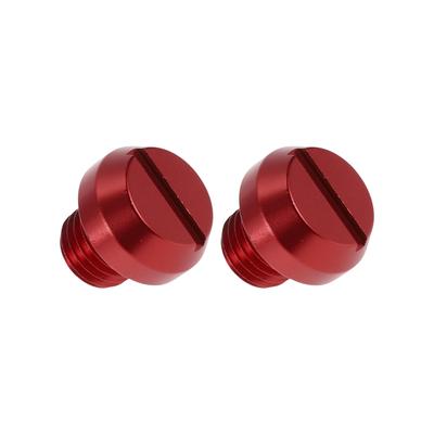 A ABSOPRO Motorcycle Mirror Hole Plug Right Hand M10x1.25 Motorcycle Rear View Mirror Screw Red 2pcs
