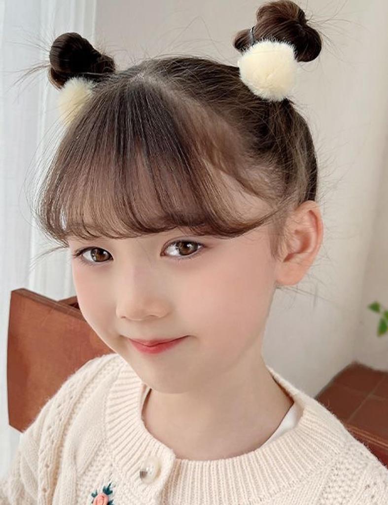 GFun Hair Accessories, Fluffy Pompon Hair Ties for Kids, Small, Set of 2, Light Pink, Hair Ornaments, Hair Arrangements, Perfect for Recitals,