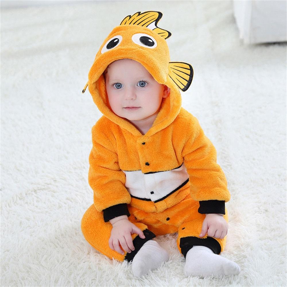 Anime Baby Romper Vis Onesie Pasgeboren Jongen Meisje Kleding Flanellen Zacht Pyjama Halloween Jumpsuit Kawaii Peuter Outfit 9M(5-11 Months) orange