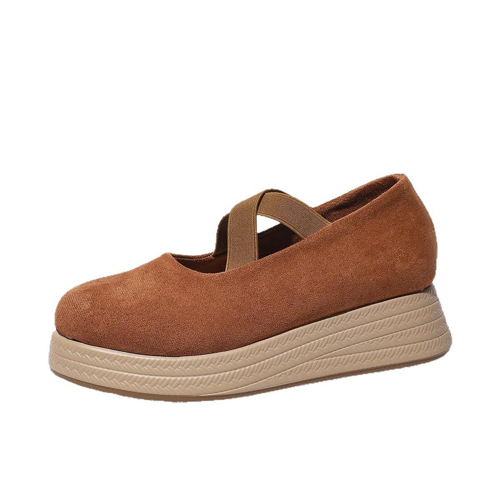 Boty nadměrných velikostí pro ženy Podzim Zima Móda Dámské Kulatá špička Platformové klíny 35-42 Baleríny Zapatos De Mujer Nazouvací Dámské boty