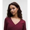 Lululemon Nulu Ribbed Wrap Front Long Sleeve Shirt  Heart Burgundy Bay