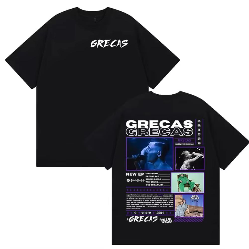 

Rapper Grecas Tour 2026 Album Merch T-shirts Men Clothing Fashion Oversized T-shirt Casual Hot Sale Short Sleeve Tees Streetwear 5XL