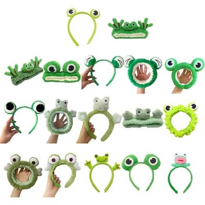 Cosplay Party Cute Green Frog Headband Woman Girls Makeup Washing Face Headwear