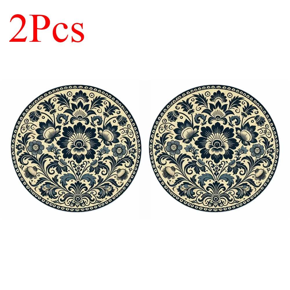 2Pcs Heat Insulation Table Placemat Anti-slip Coffee Cup Coaster Table Plate Mat Table Decoration 9
