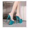 Eilyken Fashion PVC Transparent Platform Sexy Stiletto High Heels Slippers Women Shoe Street Style Nightclub Banquet Slide Pumps