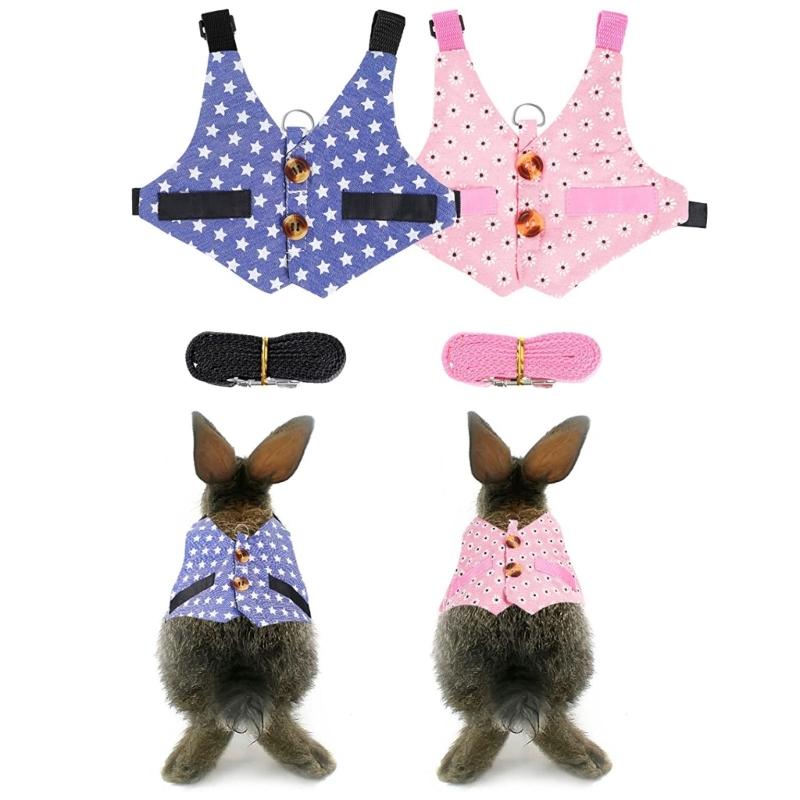 Pet Harness and Leash Small Animal Suit Vest Harness Outdoor Activity Training Small Pet Leash Clothes for Guinea Pigs